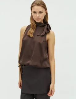 D'ahrling Deda Satin Top - Mørkebrun