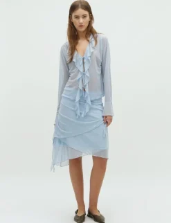 D'ahrling Laffron Asymmetric Mesh Nederdel - Lyseblå