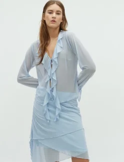 D'ahrling Unika Mesh Bluse - Lyseblå
