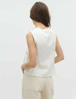 Global Funk Ciana scallop-G Vest - Hvid