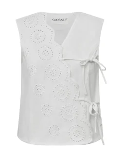 Global Funk Ciana scallop-G Vest - Hvid
