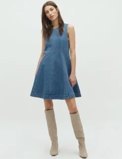 Global Funk Rihann peplum-G Kjole - Denim