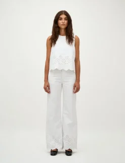 Global Funk Rihne Scallop-G Top - Hvid