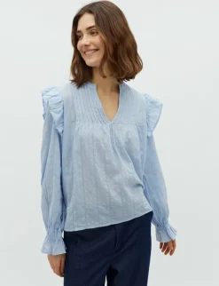 mbyM Gemala LS-M Bluse - Blå