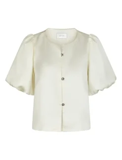Neo Noir Aisa Dull Satin Bluse - Ivory