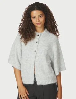 Neo Noir Benuta Fluffy Strik Cardigan - Lysegrå
