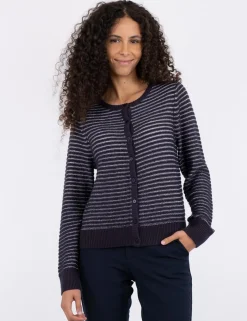 Neo Noir Britania Glitter Strikcardigan - Blå