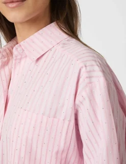 Neo Noir Dalma Soft Stripe Stone Skjorte - Pink