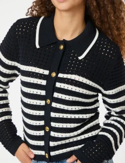 Neo Noir Effie Knit Cardigan - Stribet