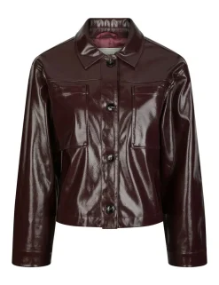 Neo Noir Emilia Patent Jakke - Bordeaux
