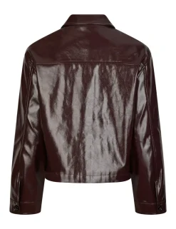 Neo Noir Emilia Patent Jakke - Bordeaux