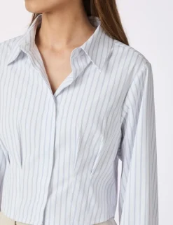 Neo Noir Frost Slim Stripe Skjorte - Stribet