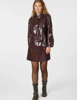 Neo Noir Hemie Patent Nederdel - Bordeaux
