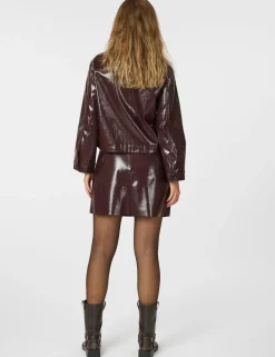 Neo Noir Hemie Patent Nederdel - Bordeaux