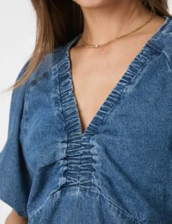 Neo Noir Irina Denim Bluse - Denim