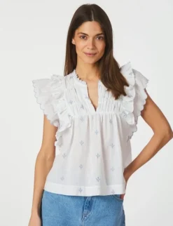 Neo Noir Jayla Embroidery Top - Hvid