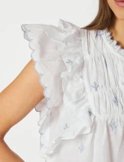 Neo Noir Jayla Embroidery Top - Hvid