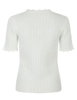 Neo Noir Larifa Stitch Knit Tee - Hvid