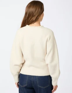 Neo Noir Lilly Pearl Knit Cardigan - Ivory