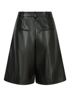 Neo Noir Nika Bermuda PU Shorts - Sort