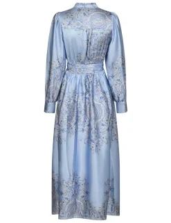 Neo Noir Nova Paisley Border Kjole - Lyseblå