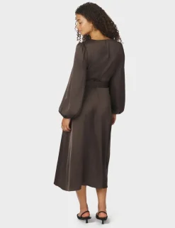Neo Noir Rimini Heavy Sateen Kjole - Mørkebrun