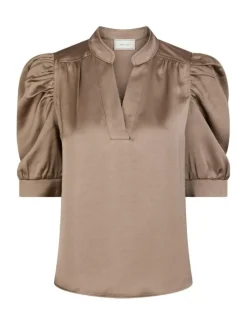 Neo Noir Roella Heavy Sateen Bluse - Sand