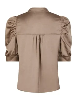 Neo Noir Roella Heavy Sateen Bluse - Sand