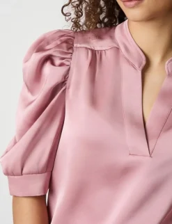 Neo Noir Roella Heavy Sateen Bluse - Rosa