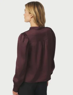Neo Noir Rosslyn Heavy Sateen Bluse - Bordeaux