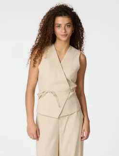 Neo Noir Samara Melange Vest - Sand