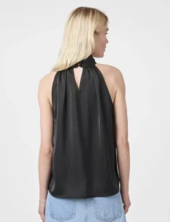 Neo Noir Svala Heavy Sateen Top - Sort