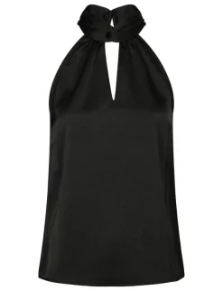 Neo Noir Svala Heavy Sateen Top - Sort