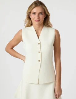 Neo Noir Sway Smooth Knit Vest - Hvid