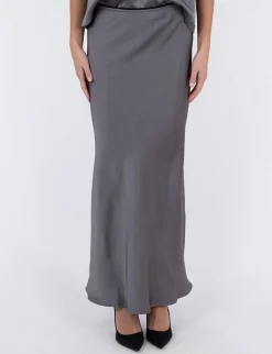 Neo Noir Vicky Heavy Sateen Nederdel - Grå