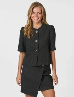 Neo Noir Xanthe Herringbone Blazer - Grå